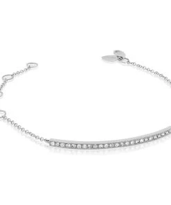 Flash Sale ❤️ Etoielle White Gold Diamond Bar Bracelet - 👩 women 🛒