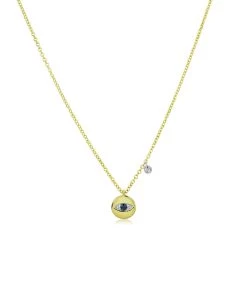 Budget 🤩 Etoielle Diamond and Blue Sapphire Evil Eye Necklace - 👩 women 🌟