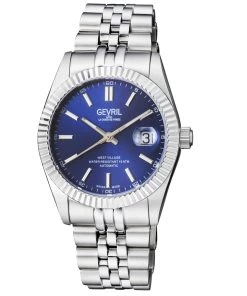 Wholesale ๐ Gevril Automatic West Village Men's โ Watch Blue Sunray Dial Stainless Steel Bracelet ๐