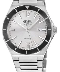 Brand new 🎁 Gevril Men's High Line Automatic ⌚ Watch Stainless Steel Case, Top ring in Black Sapphire Crystal, Stainless Steel Bracelet 🔥