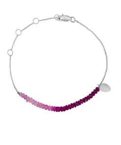 Outlet 😍 Etoielle White Gold Signature Ruby Beaded Bracelet - 👩 women ⌛