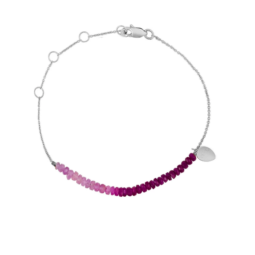 Outlet 😍 Etoielle White Gold Signature Ruby Beaded Bracelet - 👩 women ⌛ 3 Outlet 😍 Etoielle White Gold Signature Ruby Beaded Bracelet - 👩 women ⌛