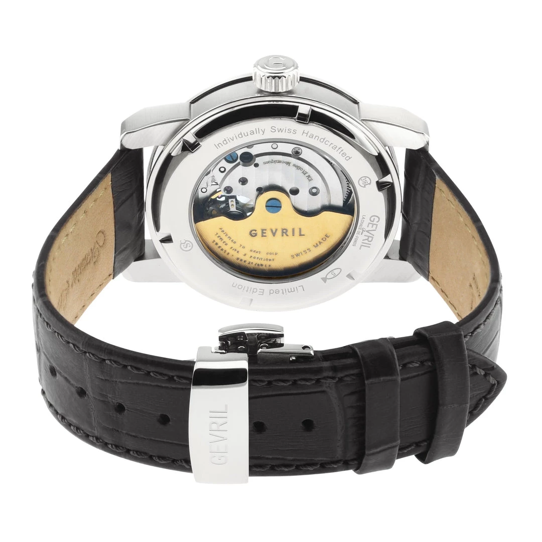 Discount 🔔 Gevril Madison Men's ⌚ Watch Silver Dial Black Leather Strap 🎉 5 Discount 🔔 Gevril Madison Men's ⌚ Watch Silver Dial Black Leather Strap 🎉 - Image 3