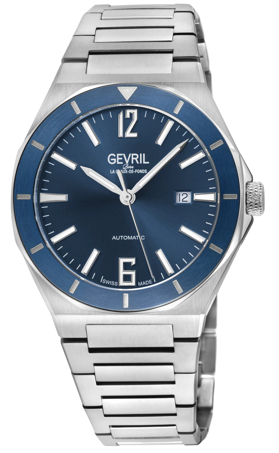 Cheap ✔️ Gevril Men's High Line Automatic ⌚ Watch Stainless Steel Case, Top ring in Blue Sapphire Crystal, Stainless Steel Bracelet 💯 3 Cheap ✔️ Gevril Men's High Line Automatic ⌚ Watch Stainless Steel Case, Top ring in Blue Sapphire Crystal, Stainless Steel Bracelet 💯