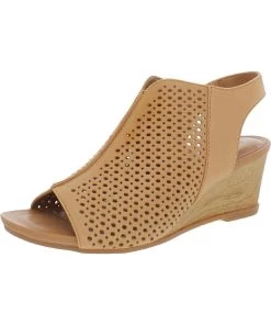 Brand new 👏 Comfortiva Skylyn 👩 Womens Leather Perforated Wedge 🩴 Sandals ✔️