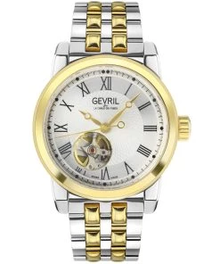 Budget 😀 Gevril Men's Madison SS Silver Dial two tone Band 👍