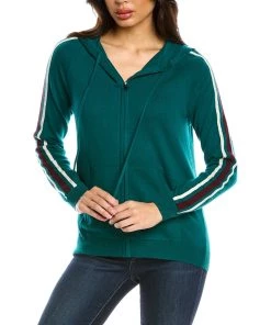 Discount 🥰 Chinti & Parker Stripe Sleeve Wool & Cashmere-Blend Hoodie - 👩 women ❤️