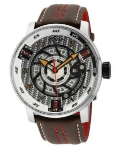 New ๐ Gevril GV2 Motorcycle Mens Silver Dial Black Calfskin Leather โ Watch ๐งจ