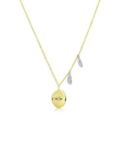 Best Pirce 😍 Etoielle Yellow Gold Diamond Starburst Locket Necklace - 👩 women 👍
