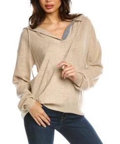 Hot Sale 😍 Chinti & Parker Open Neck Wool & Cashmere-Blend Hoodie - 👩 women 🔔