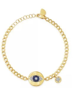 Wholesale ⌛ Etoielle Evil Eye Bracelet With Diamonds and Cuban Chain - 👩 women 👏